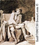 1774 Art Print - Man Seated In An Armchair