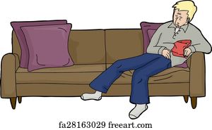 Free Art Print Of Couch Potato Man Couch Potato Slob Overweight