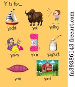 Free art print of Flashcard letter Y is for yellow. Flashcard letter Y