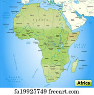 Free art print of Map of Africa as an overview. Map of Africa as an ...