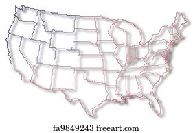 Free Map Of United States Where Indiana Is Highlighted Art Prints and ...