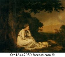 1777 Oil On Canvas Private Collection Art Print - Maria, From Sterne