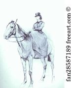 Mamontova Art Print - Maria Mamontova Riding A Horse