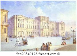 1847 Art Print - Mariinsky Palace As Seen From The Blue Bridge