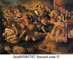 The Martyrdom Of The Ten Thousand Art Print - Martyrdom Of The Ten Thousand Martyrs. Detail