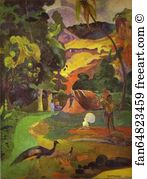 Peacock Art Print - Matamoe (Landscape With Peacocks)