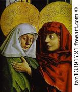 Basel Art Print - Meeting Of Joahim And Anna By The Golden Gates. Detail