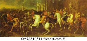 Nicolas Poussin Art Print - Meleager's Hunt