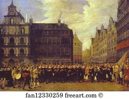 Town Art Print - Members Of Antwerp Town Council And Masters Of The Armaments Guild