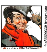 Christmas Art Print - Merrie Christmas