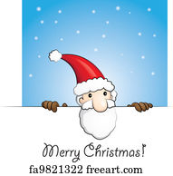 Free art print of Merry Christmas Sign. A colorful merry christmas sign over white background