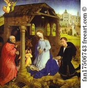 Nativity Detail Art Print - Middelburg Altarpiece. Nativity. Detail