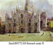 Watercolor Art Print - Milan's Cathedral