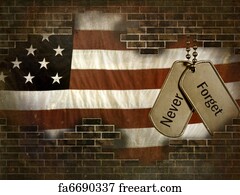 Military Art Print - Military Dog Tags