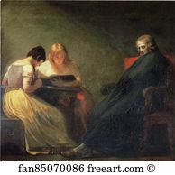 Milton Art Print - Milton And His Daughters