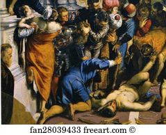 416 Art Print - Miracle Of The Slave. Detail