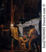 Ancestors Art Print - Miravan Breaking Open The Tomb Of His Ancestors