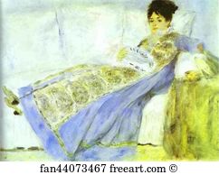 Calouste Art Print - Mme. Monet Reading "le Figaro"