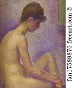 1886 88 Oil On Canvas Barnes Foundation Art Print - Models. Detail
