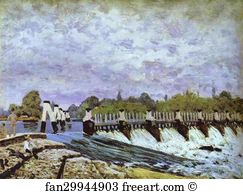 Molesey Art Print - Molesey Weir - Morning