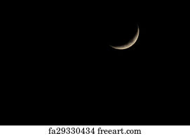 Free art print of Thin crescent moon. A four-day-old Moon, photographed ...