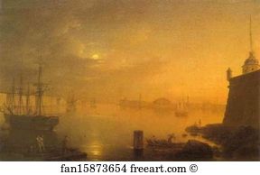 1839 Art Print - Moonlit Night In St. Petersburg