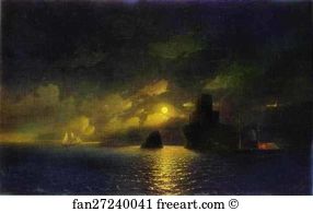 1849 Oil On Canvas The Russian Museum Art Print - Moonlit Night