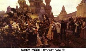 1881 Oil On Canvas The Tretyakov Gallery Art Print - Morning Of The Strelets' Execution