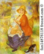 Nurse Art Print - Mother Nursing Her Child (Aline And Pierre)