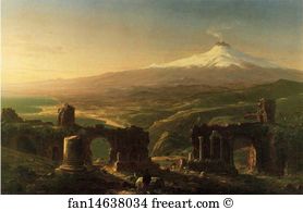 78 Art Print - Mount Etna From Taormina