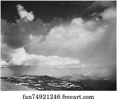 Sky Clouds Art Print - Mountain Tops, Low Horizon, Dramatic Clouded Sky, "in Rocky Mountain National Park, " Colorado. Photographs Of National Parks And Monuments, Compiled 1941 - 1942, Documenting The Period Ca. 1933 - 1942.