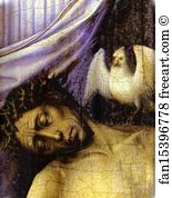 Robert Campin Master Of Flemalle Art Print - Mourning Trinity (Throne Of God). Detail