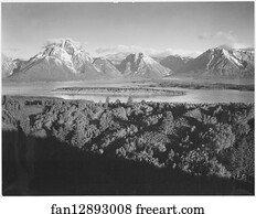 Hills Art Print - Mt. Moran And Jackson Lake From Signal Hill, Grand "teton National Park, " Wyoming. Photographs Of National Parks And Monuments, Compiled 1941 - 1942, Documenting The Period Ca. 1933 - 1942.