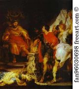 Before Art Print - Mucius Scaevola Before Porsenna