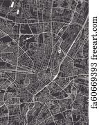 Free art print of Barcelona city plan, detailed vector map | FreeArt ...