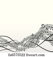 Free art print of Music background. Vector music background with notes
