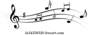 Free art print of The musical notes with the G-clef. Illustration of ...