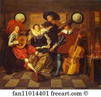 1623 Oil On Panel 43 X 47 Cm The Hermitage Art Print - Musicale