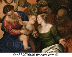 Usa Lent By The Barker Welfare Foundation Art Print - Mystic Marriage Of Saint Catherine Of Alexandria. Detail