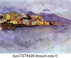1900 Watercolor On Paper The Tretyakov Gallery Art Print - Naples