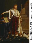 Anne Louis Girodet De Roussy Trioson Art Print - Napoleon In Coronation Robes