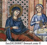 Nativity Of The Virgin Detail Art Print - Nativity Of The Virgin. Detail