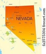 Free art print of Antique Vintage Color Map of Nevada, USA. Vintage map ...