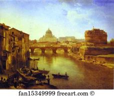 1823 Oil On Canvas The Tretyakov Gallery Art Print - New Rome. The Castle Of The Holy Angel