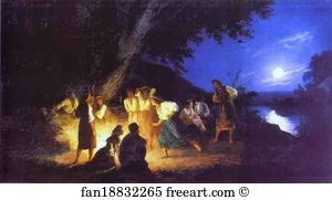 1880s The Lvov Picture Gallery Art Print - Night On The Eve Of Ivan Kupala