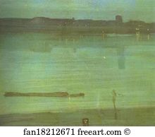 1870 Oil On Canvas Tate Gallery Art Print - Nocturne In Blue And Green; Chelsea