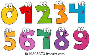 Free art print of Funny Numbers Cartoon Characters. Illustration Of ...