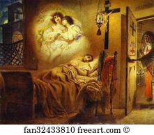 Watercolor The Russian Museum Art Print - Nun's Dream
