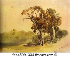 Lead Pencil On Paper The Tretyakov Gallery Art Print - Oaks
