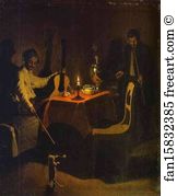 1850 1851 Oil On Canvas Art Print - Officer And His Orderly